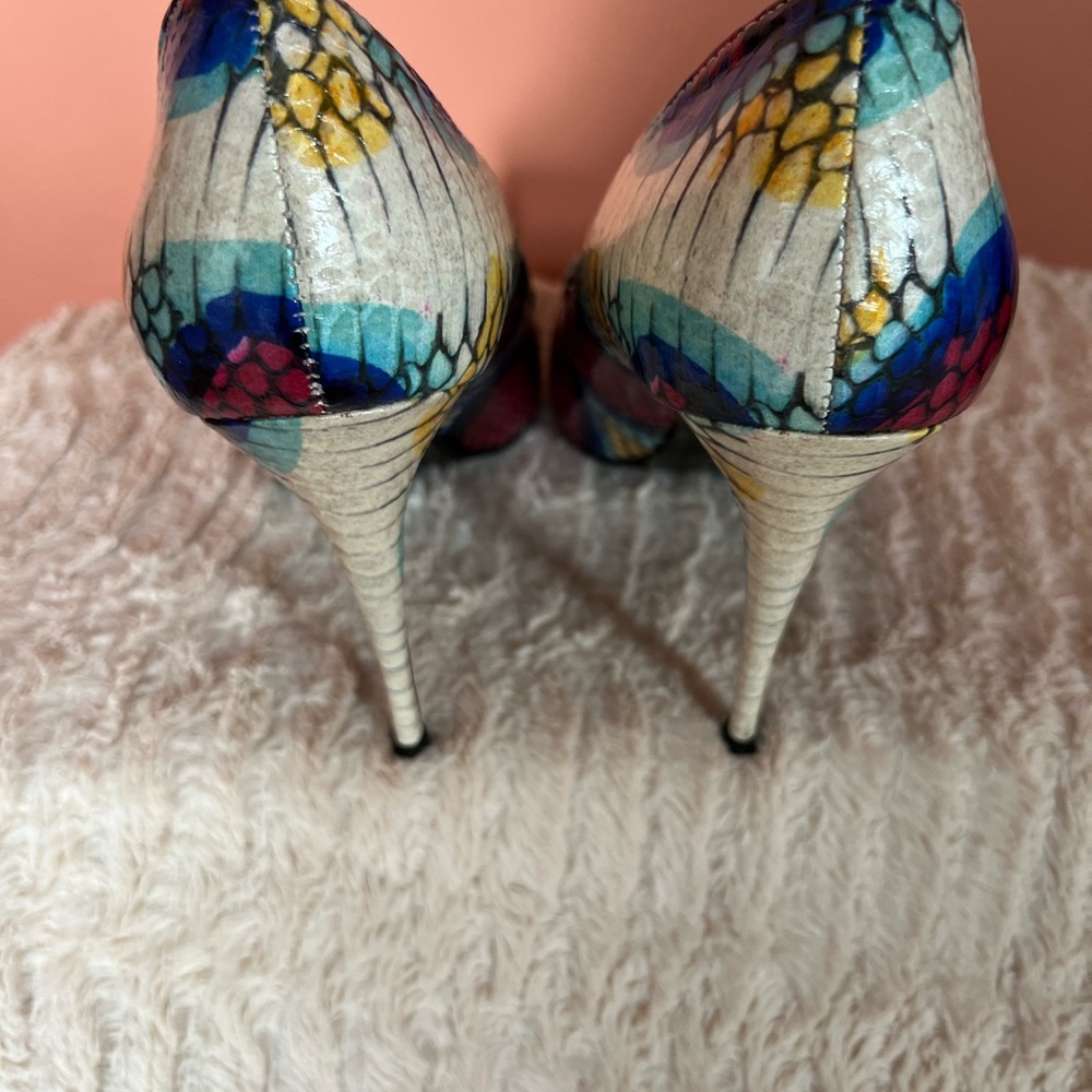 Lei Multi Colored Snakeskin Pointed Toe Stiletto - image 3